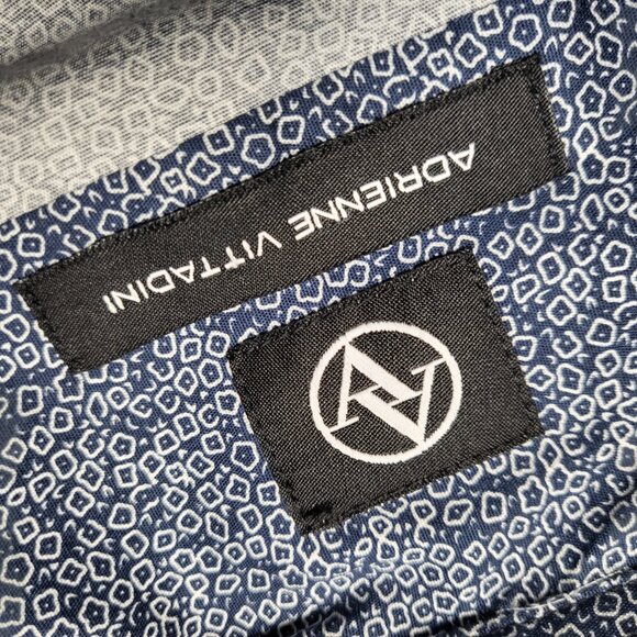 Adrienne Vittadini Mens Dress Shirt L 16.5 32/33 Slim Fit Geometric Button Up - Picture 5 of 16